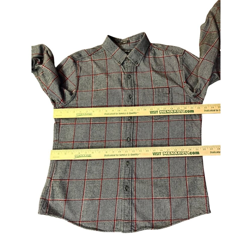 Eddie Bauer Shirt Mens L Classic Fit Black Red Plaid Flannel Cotton Used - Picture 10 of 13